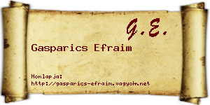 Gasparics Efraim névjegykártya